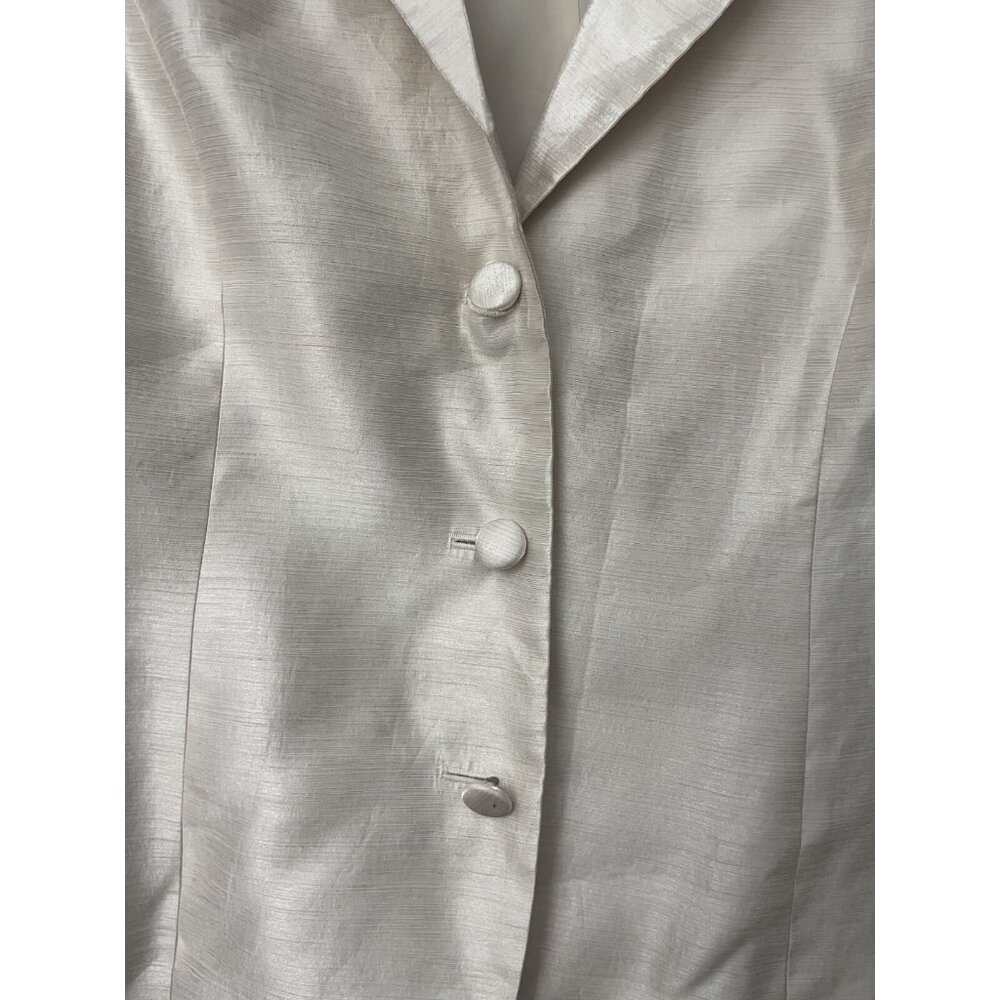 Proverbs Women's White Cream Three Button Blazer … - image 3